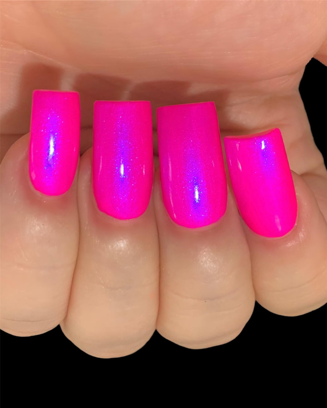 Polish Me Silly Barbee On The Glow - Neon Pink Blue NEON Glow Pop Collection MultiColor Shifting: Mylar Oil Slick Indie Nail Polish