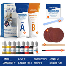 Load image into Gallery viewer, Tile Repair Kit, Ceramic Tile Repair Kit(Color Match), Porcelain Repair Kit with Super Strong Adhesion, Fix Chips, Cracks and Holes on Ceramic Tile, Porcelain, Acrylic, Fiberglass, Enamel