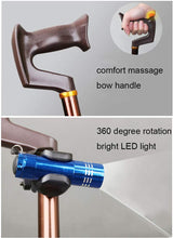 Load image into Gallery viewer, Heavy Duty Walking Cane with Folding Seat - 440 lbs Capacity, Adjustable Aluminum Alloy Cane with LED Light