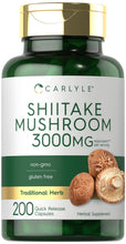 Load image into Gallery viewer, Carlyle Shiitake Mushroom Extract | 3000mg | 200 Capsules | Non-GMO, Gluten Free