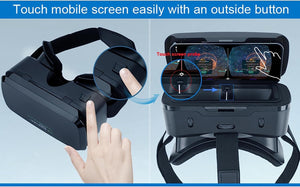VR Headsets for Phone Cell Phone Virtual Reality headsets 3D Glasses Helmets VR Goggles for TV Movies Video Games Compatible to iOS Android Support 4.7” to 7.3” Mobile Screen with Controller (BR95)