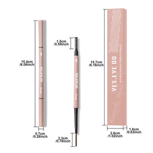 Grey Eyebrow Pencil for Older Women, Dual-Ended Gray Eyebrow Pencil for Grey Hair with Spoolie, Micro Triangle Tip Eye Brow Filler Pen for Natural Looking, Hair-Like Stroke, Gray, YES.EYE DO