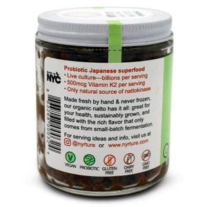 New York Natto Organic - Japanese Probiotic Superfood made fresh in NYC - Certified Organic - 4 jars, 8 ounces (220 grams) per jar