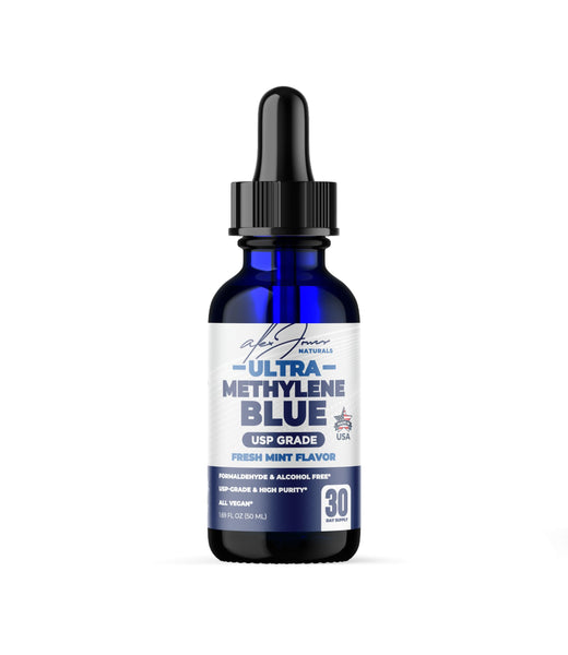 Ultra Methylene Blue Fresh Mint Flavor - Alex Jones Naturals - 1% USP (Pharmaceutical) Grade Supplement with Dropper, Methylene Blue USP Grade
