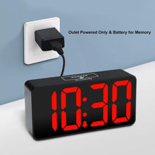 Load image into Gallery viewer, DreamSky Small Digital Alarm Clock for Bedroom, Large Big Numbers Display with Brightness Dimmer, Electric Bedside Desk Clock with USB Charging Port, Adjustable Alarm Volume, USB-C Adapter Powered