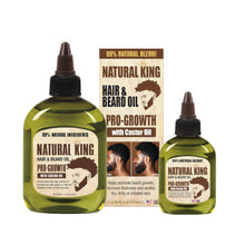 Load image into Gallery viewer, Natural King Pro-growth Castor Hair &amp; Beard Oil 7.1 oz and 2.5 oz. Travel Size (2-PC Set)