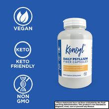 Load image into Gallery viewer, Konsyl Daily Psyllium Fiber Capsules - Contains 1500mg of All-Natural Psyllium Husk Powder per Serving - Supports Digestive Health and Weight Management Goals+ (500 Count (Pack of 1), Unflavored)