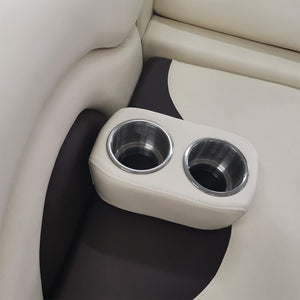 Marinexplore Pontoon Cup Holder,Boat Seat Cup Holder,Double Drink Holder,Portable Cup Beverage Mobile Phone Holders for Pontoon Boat Sofa,RV Couch,Car Back Seat (Beige)