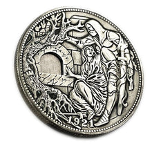 Load image into Gallery viewer, USA Movable Mechanical Coin Hobo Nickel Morgan Dollar Holy Grail Wandering Removeable Sword Amazing Art Collectible Creative Gift Handmade Commemorative