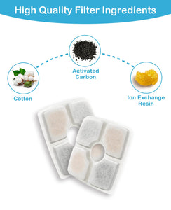 Veken 8 Pack Replacement Filters for 84oz/2.5L Automatic Pet Fountain Cat Water Fountain Dog Water Dispenser