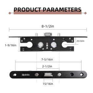 Storm Door 2 Piont Mortise Lock Body Replacement Fit for Pella Storm Door Handle Set Part (Black)