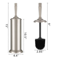 Load image into Gallery viewer, Stainless Steel Toilet Brush and Holder,Toilet Bowl Brush with Long Handle for Bathroom,Toilet Brushes-Space Saving,Covered Brush, Durable, Deep Cleaning,Splash Resistant (Satin Nickel)