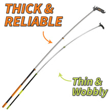 Load image into Gallery viewer, 5-24 ft Long Telescopic Extension Pole with Utility Hook // Telescoping Pole for Christmas Lights Installation, String Lights, Birdfeeders // Lightweight and Sturdy // Christmas Light Pole with Hook