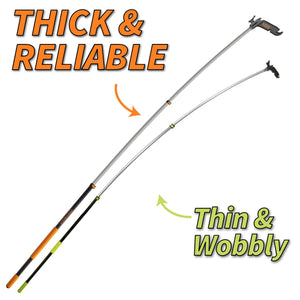 5-24 ft Long Telescopic Extension Pole with Utility Hook // Telescoping Pole for Christmas Lights Installation, String Lights, Birdfeeders // Lightweight and Sturdy // Christmas Light Pole with Hook