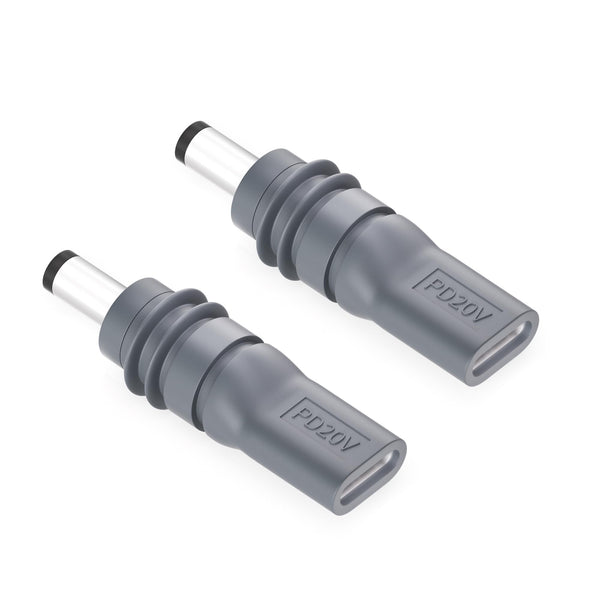 Gunovy 2PCS Starlink Mini USB C to DC Power Cable Adapter, 20V Type C Male to DC 5.5 x 2.1mm Female, for Starlink Mini Accessories, Gray