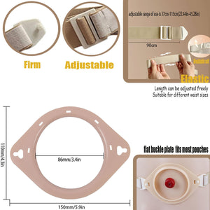 Stoma Guard | Security Shield | Stoma Chassis Reinforcement Adjustable Support Ostomy Belt, Ostomy Bag Cover Ostomy Supplies (1 Khaki)