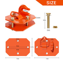 Load image into Gallery viewer, 2 Pack 3/8&quot; Tractor Bucket Hooks with D Ring, Grade 70 Forged Steel Bolt On Grab Hook for Tractor Bucket Compatible with Kubota, John Deere, Kiot, RV, UTV, Truck, Max 15,000 lbs,Orange