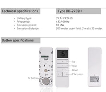 Load image into Gallery viewer, Rollerhouse DD2702H 15 Channel Bi-Directional Transmitter for Bi-Directional Controlled Curtain Motor and Rechargeable Battery Motor