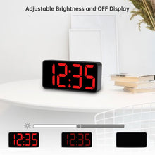 Load image into Gallery viewer, DreamSky Small Digital Alarm Clock for Bedroom, Large Big Numbers Display with Brightness Dimmer, Electric Bedside Desk Clock with USB Charging Port, Adjustable Alarm Volume, USB-C Adapter Powered