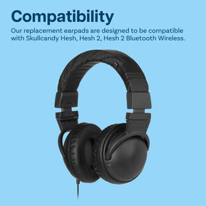 Ear Pads Replacement for Skullcandy Hesh, 2, 2 Bluetooth Wireless Over-Ear Headphones by MMOBIEL - Memory Foam and Protein PU Ear Pad Cushions - Noise Isolation Earpads Replacement – Black