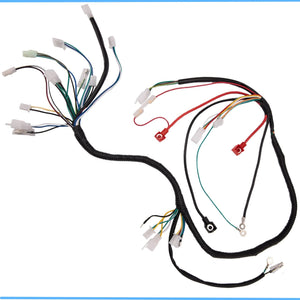 Fremnily Complete Wiring Harness Kit Replaces ATV 4-Stroke ATV Quad 150CC 200CC 250CC 300CC Quad Bike Buggy Go Kart Quad Wire Harness Complete Electrics Stator Coil CDI Solenoid Relay Spark Plug