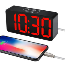 Load image into Gallery viewer, DreamSky Small Digital Alarm Clock for Bedroom, Large Big Numbers Display with Brightness Dimmer, Electric Bedside Desk Clock with USB Charging Port, Adjustable Alarm Volume, USB-C Adapter Powered