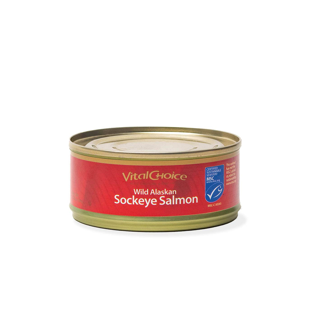 Vital Choice Msc Wild Alaskan Sockeye Salmon, Edible Skin & Bones, 3.75-Oz Cans (Pack of 6)