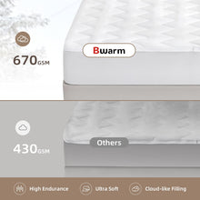 Load image into Gallery viewer, Bwarm Premium Multi-Zone Electric Heated Mattress Pad King Size, 78&quot; x 80&quot;, Dual Controllers, 9 Heat Settings, 1-12 Hours Auto Off, Individual Body and Feet Settings, Machine Washable