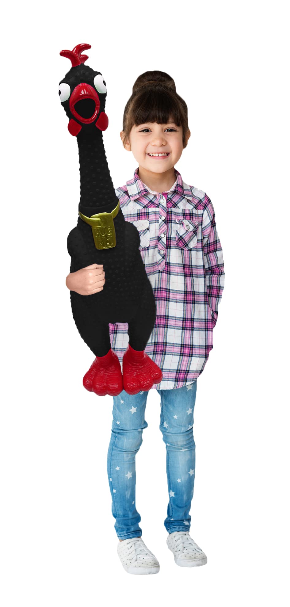 Animolds Hug Me Giant Rubber Chicken- Huge Stress Relief Screaming Chicken Toy | Screams Up to 45 Seconds- Novelty Gag and Prank Toys | Funny Toys Gifts for Christmas Stocking Stuffers for Kids Adult