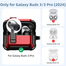 Load image into Gallery viewer, GEAK Case Compatible with Galaxy Buds 3 Pro/Samsung Galaxy Buds 3 Case with Carabiner &amp; Cleaning Kit, Full Protective Hard Cover Shell with Secure Lock Clip for Galaxy Buds 3 Men Women, Red