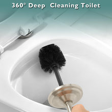Load image into Gallery viewer, Stainless Steel Toilet Brush and Holder,Toilet Bowl Brush with Long Handle for Bathroom,Toilet Brushes-Space Saving,Covered Brush, Durable, Deep Cleaning,Splash Resistant (Satin Nickel)