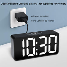 Load image into Gallery viewer, DreamSky Small Digital Alarm Clock for Bederoom, Large Big Numbers Display with Dimmer for Living Room, Electric Bedside Desk Clock with USB Charging Port, Adjustable Volume, USB-C Adapter Powered