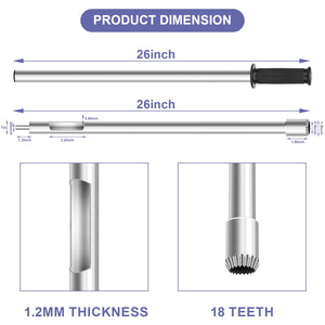 26 inch Hay Probe Bale Sampler, Stainless Steel Hay and Forage Probe for Drilling, Serrated Tip Design, Comes with Dowel and Metal File for Resharpening