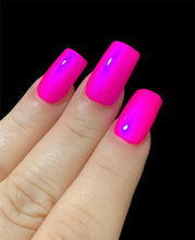 Load image into Gallery viewer, Polish Me Silly Barbee On The Glow - Neon Pink Blue NEON Glow Pop Collection MultiColor Shifting: Mylar Oil Slick Indie Nail Polish