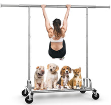 Load image into Gallery viewer, HOKEEPER Clothes Rack, Clothing Racks for Hanging Clothes Heavy Duty Garment Rack Rolling Coat Rack with Lockable Wheels Portable Closet, for Bedroom, Living Room, Laundry, Balcony