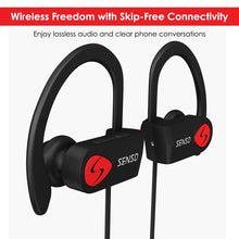 Load image into Gallery viewer, Senso Bluetooth Headphones, Best Wireless Sports Earbuds w/Mic IPX7 Waterproof HD Stereo Sweatproof Earphones for Gym Running Workout Noise Cancelling Earphones Earbuds Noise Cancelling Headsets