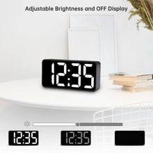 Load image into Gallery viewer, DreamSky Small Digital Alarm Clock for Bederoom, Large Big Numbers Display with Dimmer for Living Room, Electric Bedside Desk Clock with USB Charging Port, Adjustable Volume, USB-C Adapter Powered