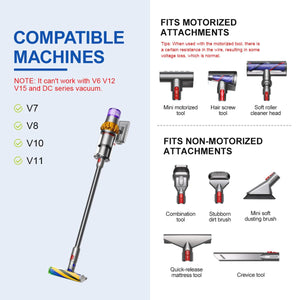LANMU Upgraded Extension Hose with Electrical Connection Compatible with Dyson V7 V8 V10 V11 Cordless Vacuum Motorized & Non-motorized Attachments, 35" Vacuum Hose and Trigger Lock Accessories