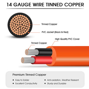 Hoeine Solar Panel Extension Cable Compatible with Jackery Solar Panel Connector Perfectly for Gz Yeti, Aker, Jackery Portable Power Station (35 Feet)