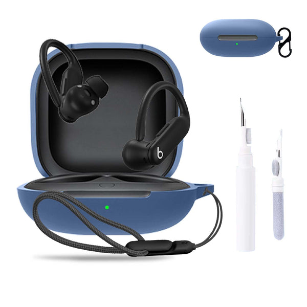 for Beats Powerbeats Pro 2 Case Cover,NOUKAJU Earphone Protective Cover(with Carabiner + Lanyard + Cleaning Pen) Drop-Proof,Shock-Proof,Dust-Proof,Protective Case for Beats Powerbeats Pro 2(Blue)