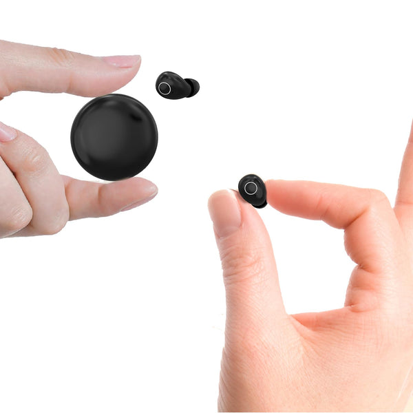 Xmenha Small Mini Invisible Earbuds Wireless Bluetooth for Small Ears Low Profile Tiny Discreet Hidden Sleeping Earbuds for Work Sleep Ear Buds Invisible Headphones Buds Black