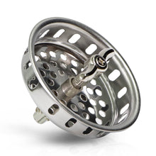 Load image into Gallery viewer, Highcraft 97633 Kitchen Sink Spin and Seal Basket Strainer Replacement for Standard Drains (3-1/2 Inch) Chrome Plated Stainless Steel Body with Threaded Stopper