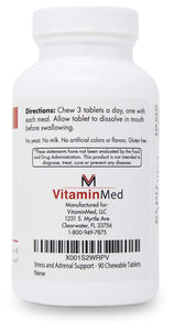 Stress and Adrenal Support - 90 Chewable Tablets - Citrusy Orange Flavor - Easily Digestible - by New Health Products