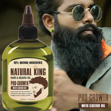 Load image into Gallery viewer, Natural King Pro-growth Castor Hair &amp; Beard Oil 7.1 oz and 2.5 oz. Travel Size (2-PC Set)