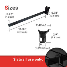 Load image into Gallery viewer, Swift Courser 2 Packs Golf Club Holder Wood and Driver Organize Storage Display for Slatwall to Hold 4 Clubs, 16.33&quot;, Black (Bracket (Black) + Holder (Black), 16.33&quot; (41.5cm))