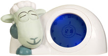 Load image into Gallery viewer, Zazu Kids Sam Sleep Trainer Alarm Clock and Night Light - Blue and Grey Sheep Toy