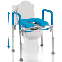 Load image into Gallery viewer, Platinum Health Original Ultimate Padded Raised Toilet Seat with Handles, Riser for Seniors with Adjusted Height &amp; Width, FSA HSA Eligible 420lb for Elderly, Seniors, Pregnant, Fits any Toilet