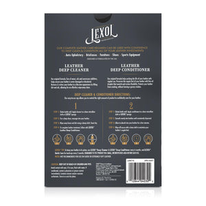 Lexol All Leather Cleaner and Conditioner Kit for Car Seats and Interiors, Couches and Furniture, Shoes and Boots, Baseball Gloves and Horse Saddles, Two 8 oz Bottles and Two Sponges