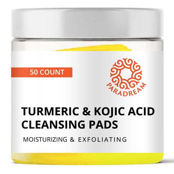 Paradream Turmeric Kojic Cleansing Pads: Face Exfoliating Pads for Acne Scars Skin Fades Skin Firming - Cleaning Pad with Turmeric and Kojic - Deep Clean Pores 50PCS