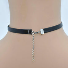 Load image into Gallery viewer, CUM SLUT Rhinestone Choker Necklaces For Wife and Husband,Artifical Crystal Punk PU Leather Collar Chokers For Lover,Gothic Letters Jewelry For Women